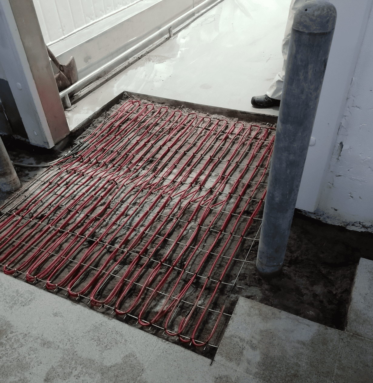 Loza radiante puerta de congelado