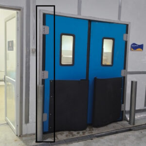 Porta burlete vaiven lado bisagras